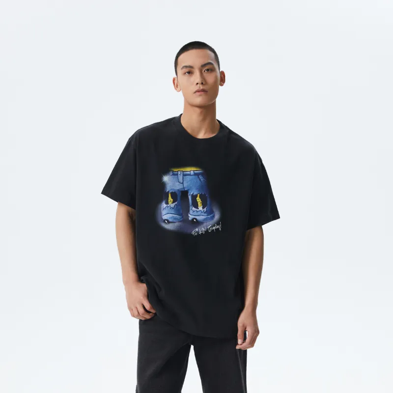 CHINISM T Shirt Unisex Washed Black-3