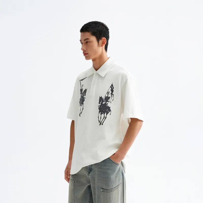 CHINISM Polo Shirt Unisex Raw White-4