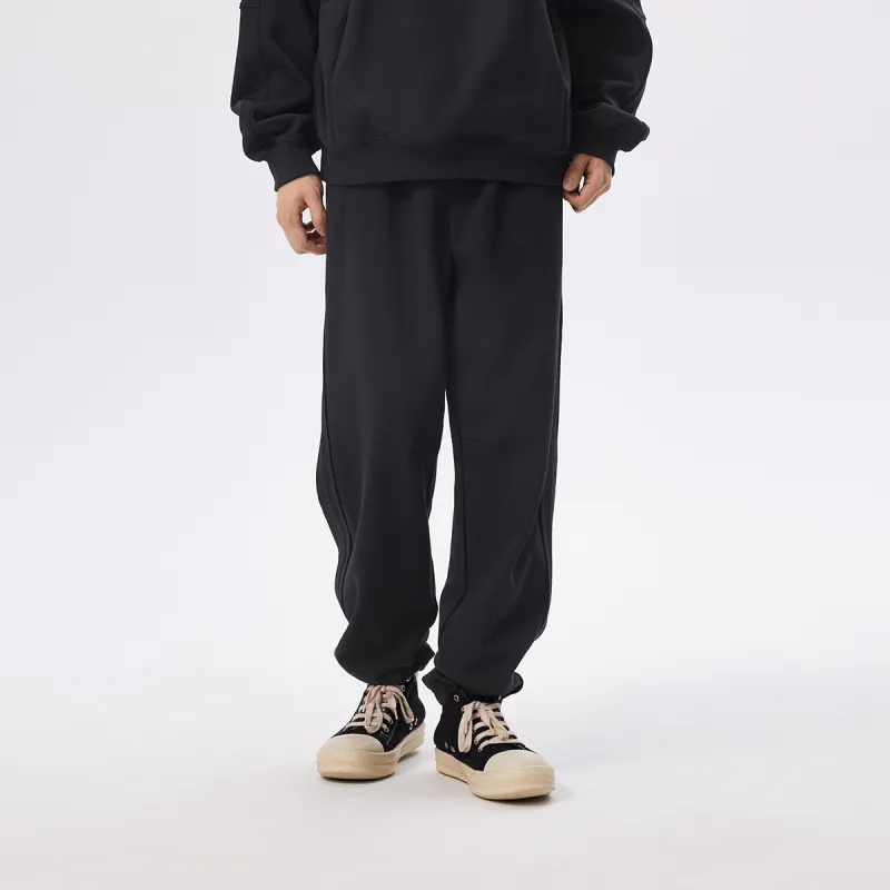 CHINISM Knitted Sports Pants Unisex Black-2