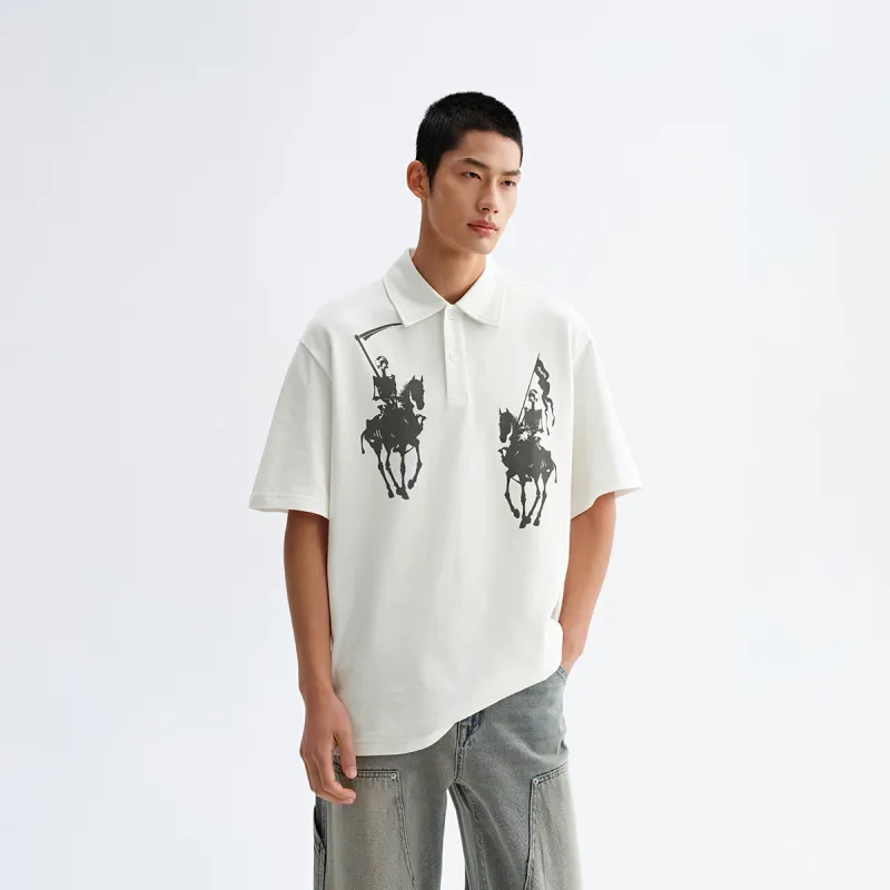 CHINISM Polo Shirt Unisex Raw White-3