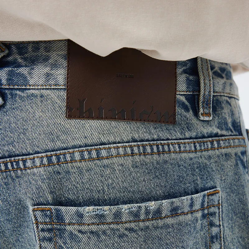 CHINISM Denim Shorts Unisex Washed Blue-5