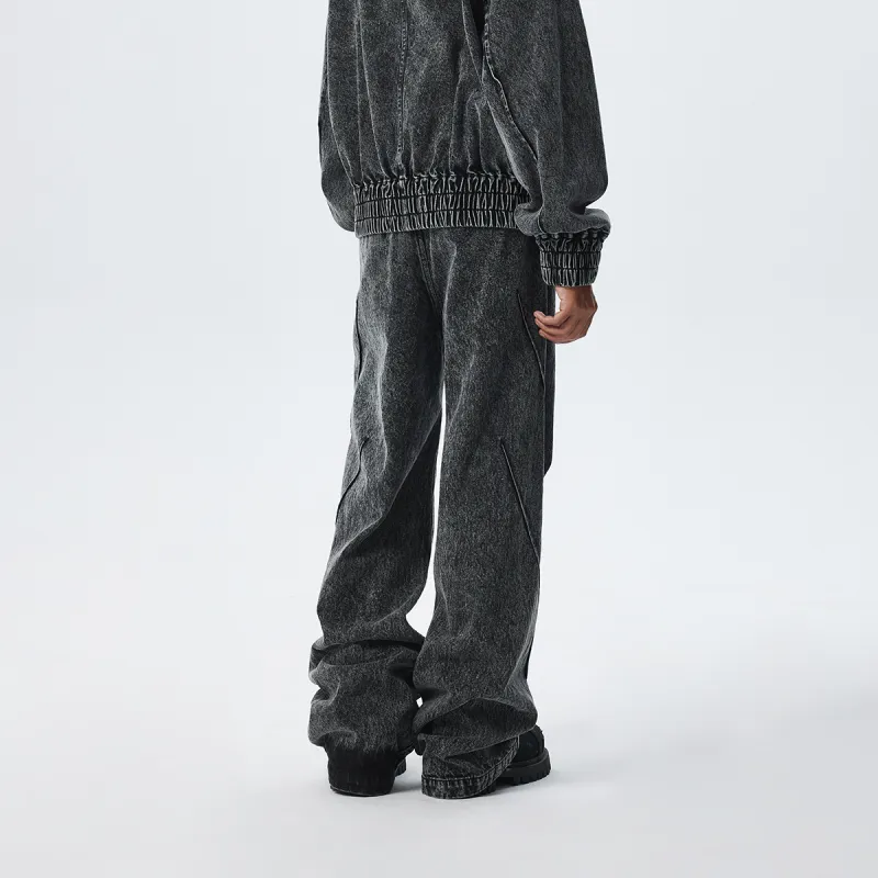 CHINISM Blackwater Series Jeans Unisex Washed Black-5