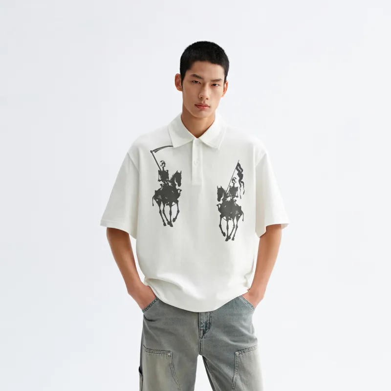 CHINISM Polo Shirt Unisex Raw White-5