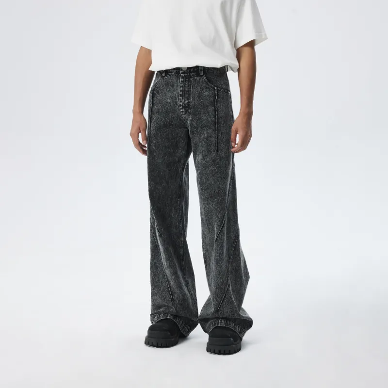 CHINISM Blackwater Series Jeans Unisex Washed Black-3