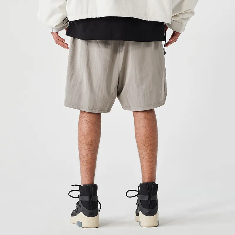 CHINISM Casual Shorts Unisex Khaki Gray-4