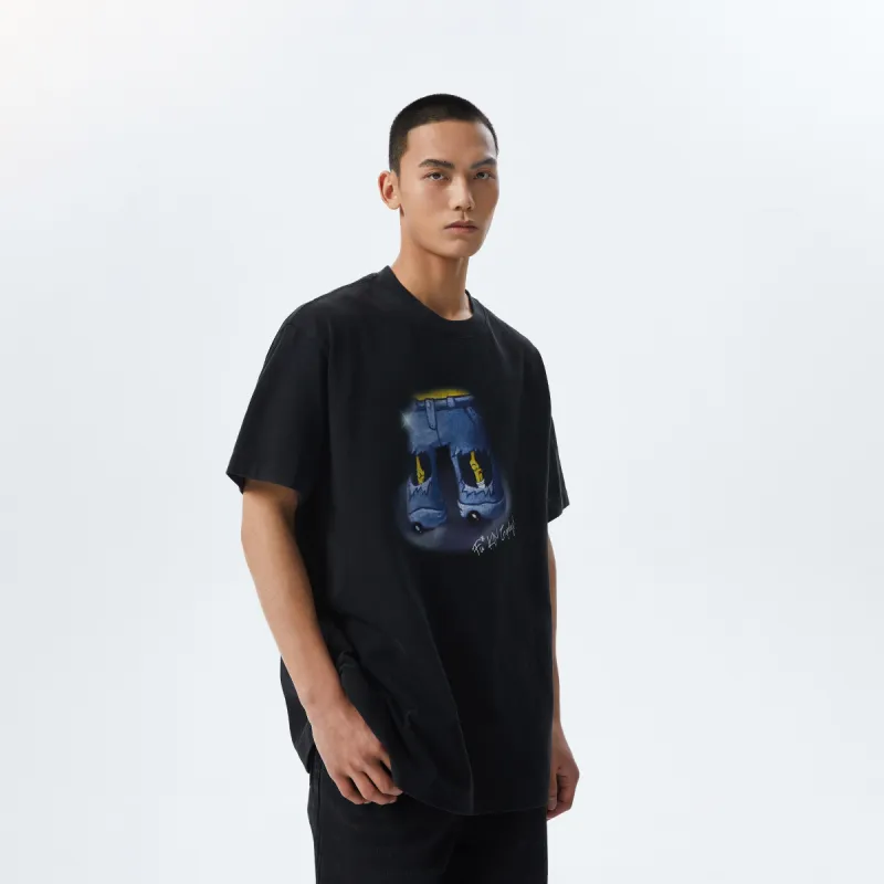 CHINISM T Shirt Unisex Washed Black-5
