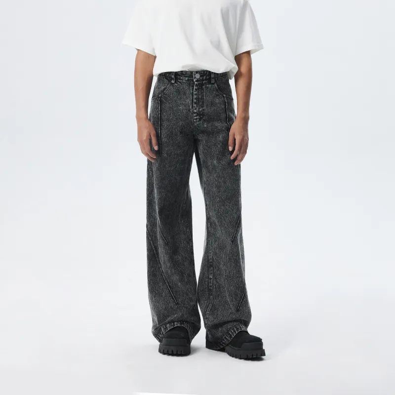 CHINISM Blackwater Series Jeans Unisex Washed Black-2