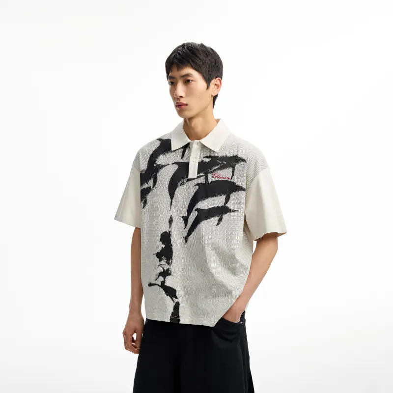 CHINISM Polo Shirts Unisex Light Coffee-5