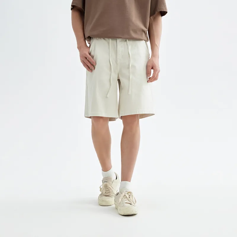 CHINISM Denim Shorts Unisex Ecru-5