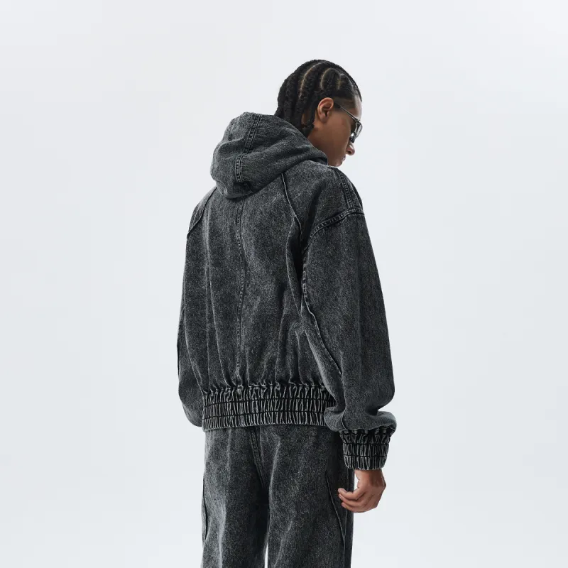 CHINISM Blackwater Series Denim Jacket Unisex Washed Black-4