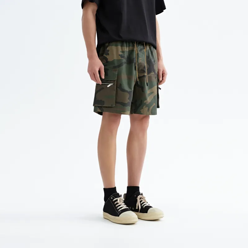 CHINISM Casual Shorts Unisex Green Camouflage-3