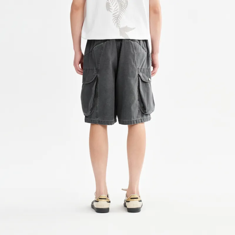 CHINISM Blackwater Series Cargo Shorts Unisex Washed Gray-4