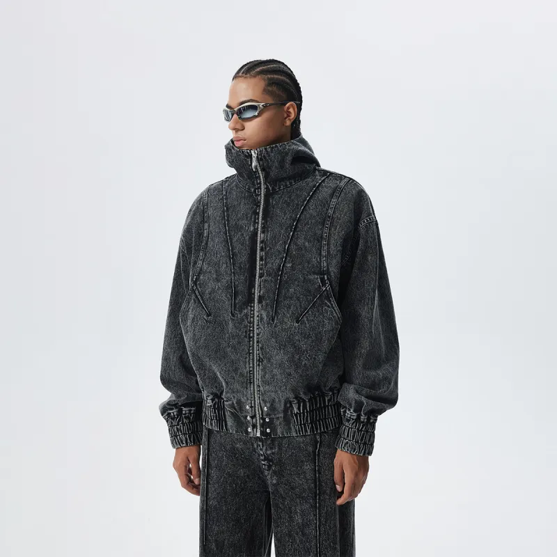 CHINISM Blackwater Series Denim Jacket Unisex Washed Black-2