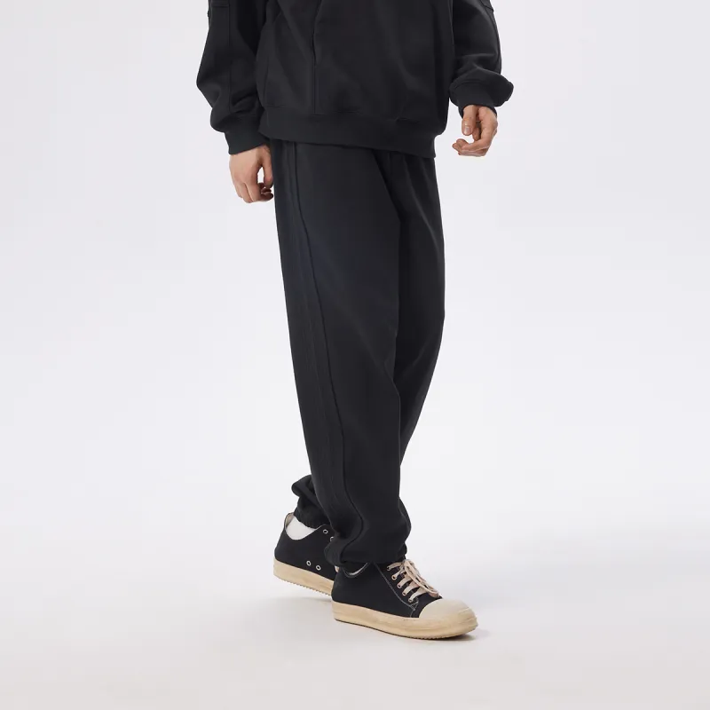 CHINISM Knitted Sports Pants Unisex Black-5