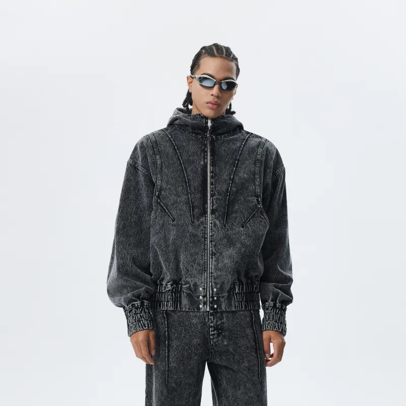 CHINISM Blackwater Series Denim Jacket Unisex Washed Black-5