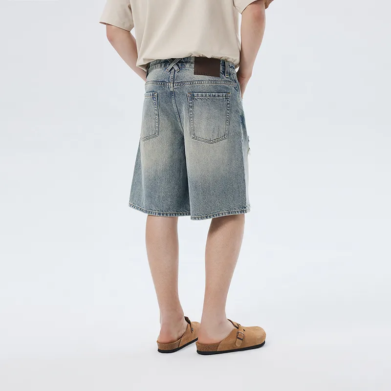 CHINISM Denim Shorts Unisex Washed Blue-3