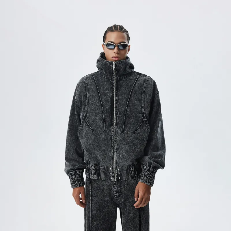 CHINISM Blackwater Series Denim Jacket Unisex Washed Black-3
