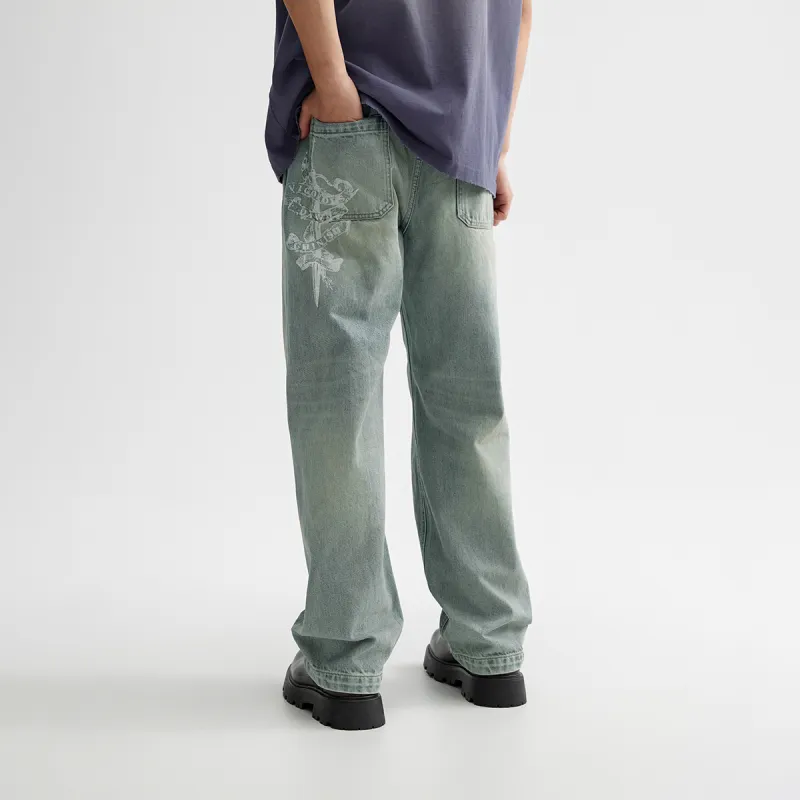 CHINISM Jeans Unisex Washed Blue-3