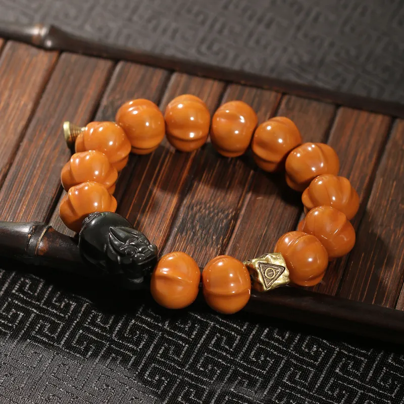 MUUSI Monkey Head Walnut Bracelets Unisex-4