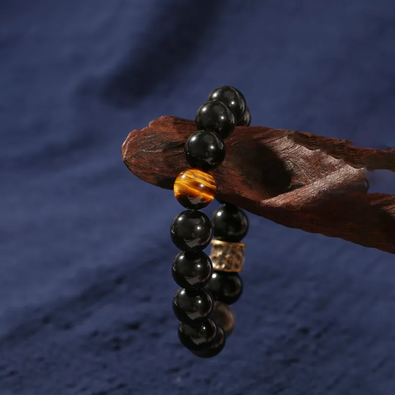 MUUSI Natural Obsidian Bracelets Unisex-7