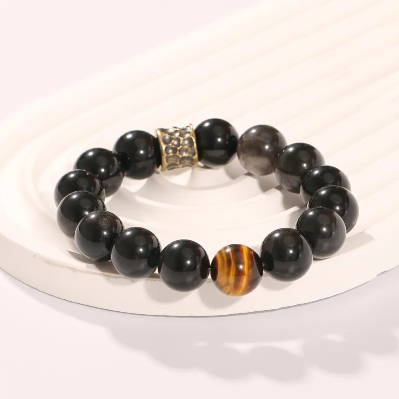 MUUSI Natural Obsidian Bracelets Unisex-10