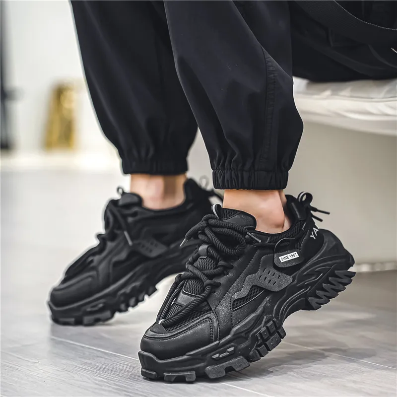 Yalu Cushioning Height Increase Low Top Chunky Sneakers Men's-3