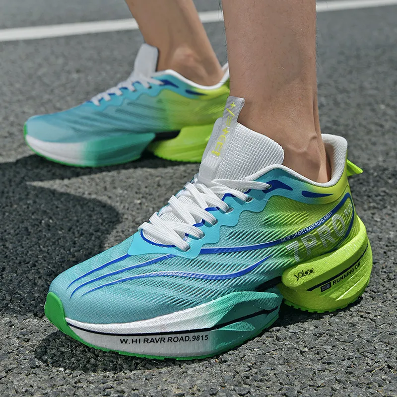 Yalu Running Shoes Unisex Low Top Spring Green, Electric Glow, Flint Stones-2
