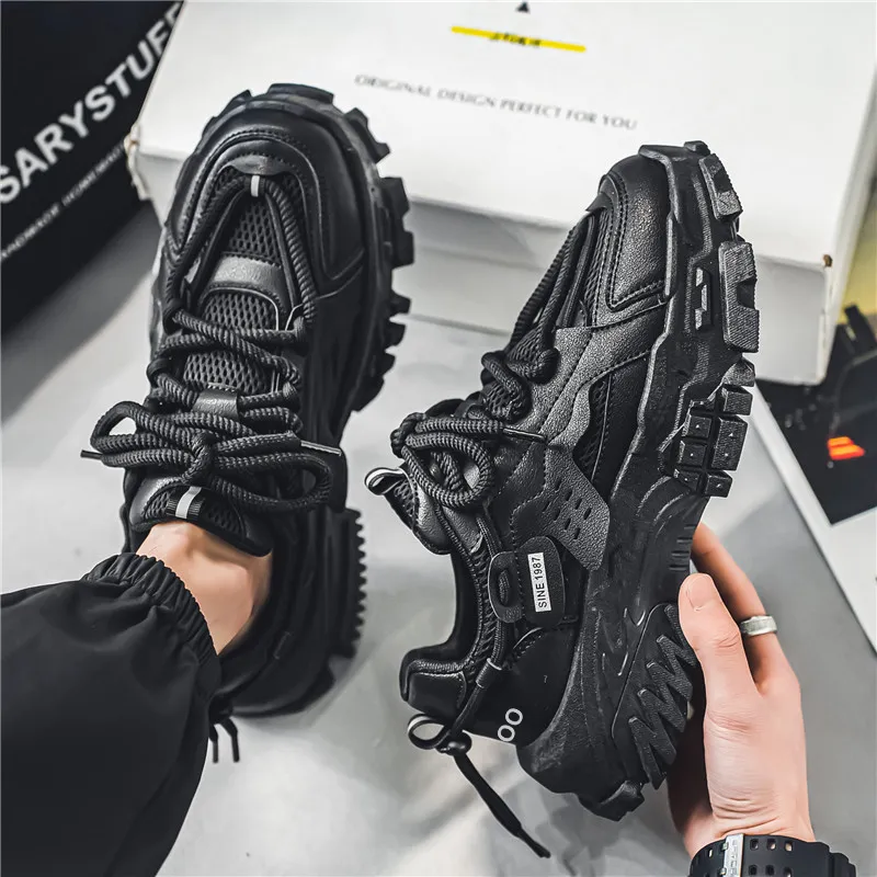 Yalu Cushioning Height Increase Low Top Chunky Sneakers Men's-1