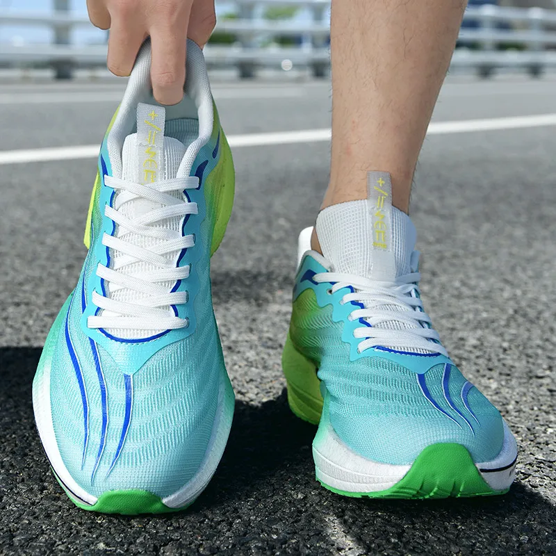 Yalu Running Shoes Unisex Low Top Spring Green, Electric Glow, Flint Stones-1