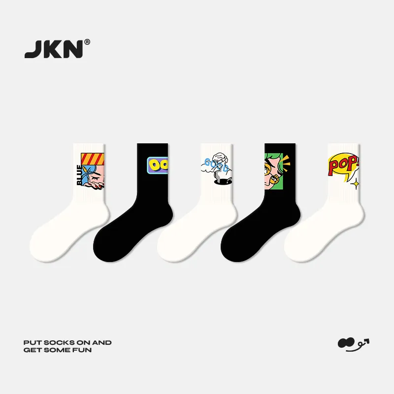 JKN Mid Calf Socks Unisex 5 Pack-7