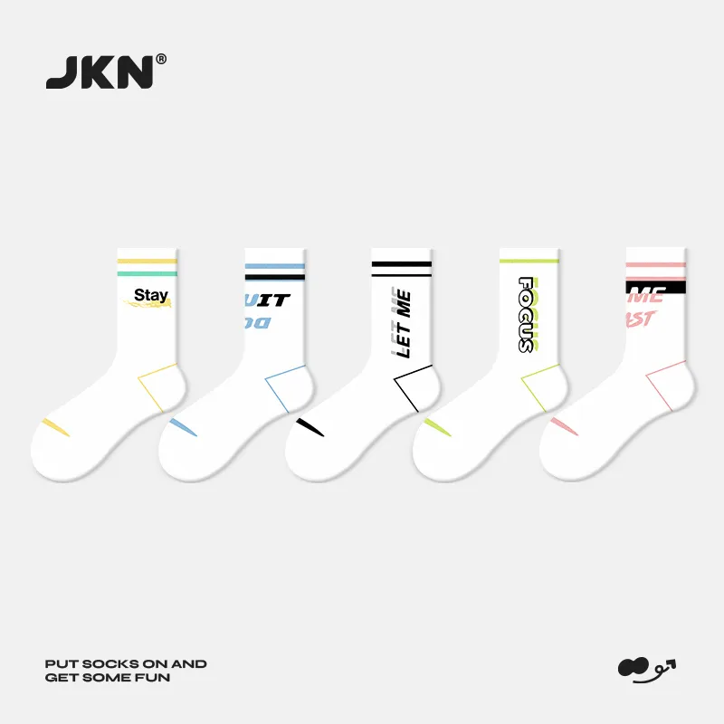 JKN Mid Calf Socks Unisex 5 Pack-18
