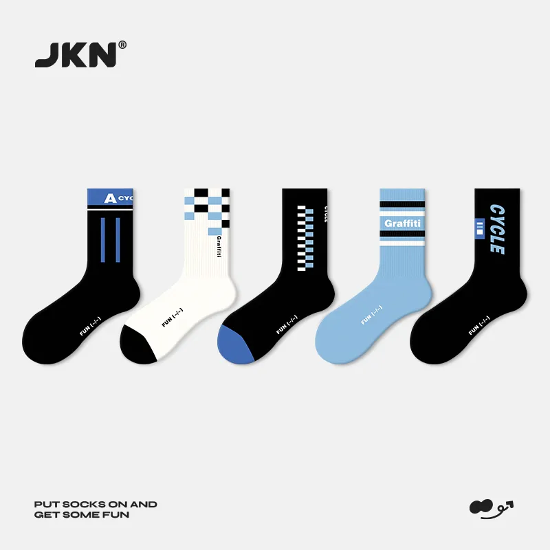 JKN Mid Calf Socks Unisex 5 Pack-14