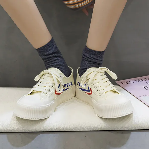 Feiyue Non slip Lightweight Low Top Canvas Shoes Women's-4