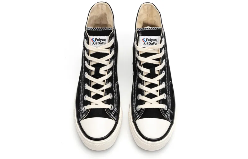 Feiyue Slip Resistant, Abrasion Resistant, Breathable, Lightweight High Top Canvas Shoes Unisex White-4