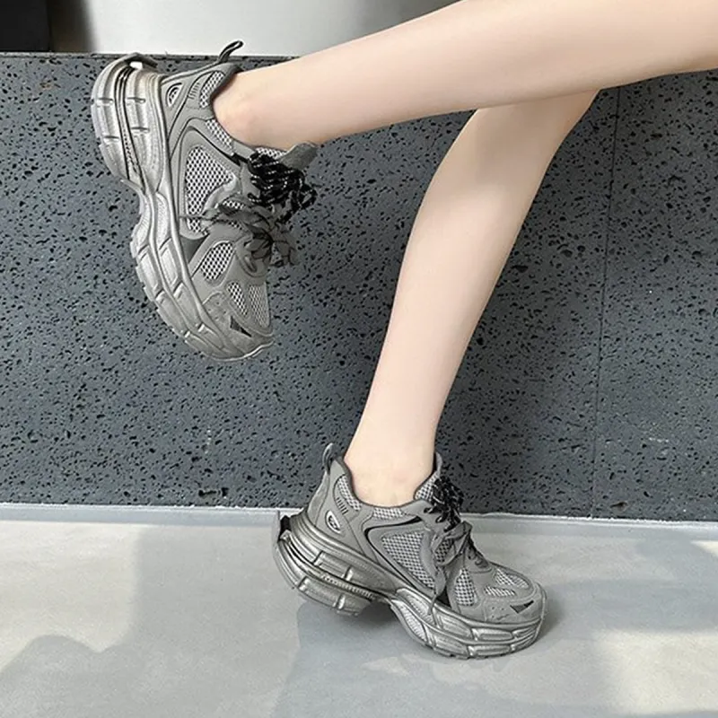 KAAVER OTTO Height Increasing Abrasion Resistant Breathable Chunky Sneakers Women's-5