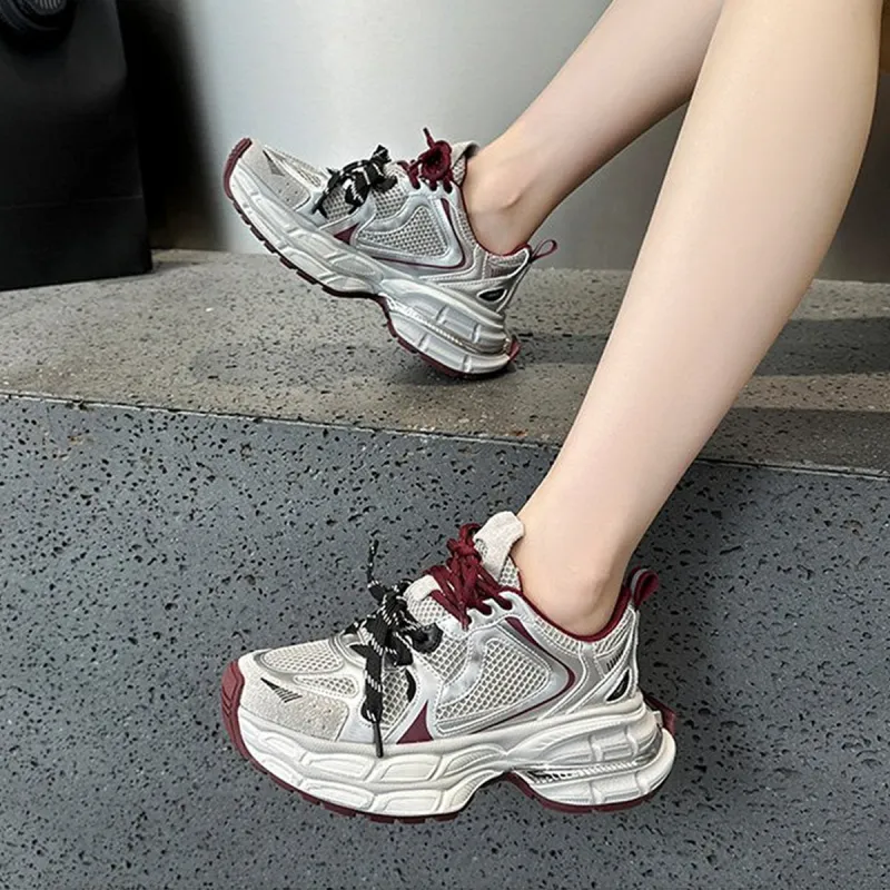 KAAVER OTTO Height Increasing Abrasion Resistant Breathable Chunky Sneakers Women's-13