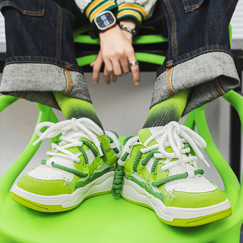 KAAVER OTTO Cushioned Wear-Resistant Height Increasing Low-Top Skateboard Shoes Unisex-12