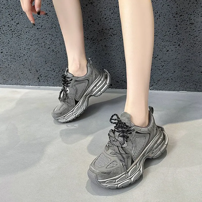 KAAVER OTTO Height Increasing Abrasion Resistant Breathable Chunky Sneakers Women's-6