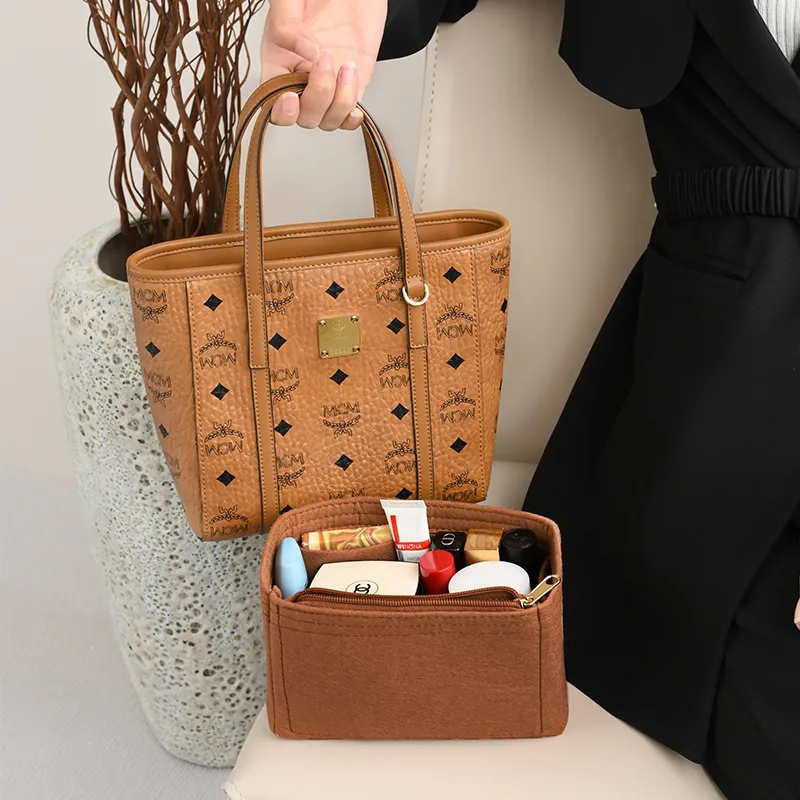 GUYI Microfiber Material Bag Accessory Bag Insert Women's Brown-4