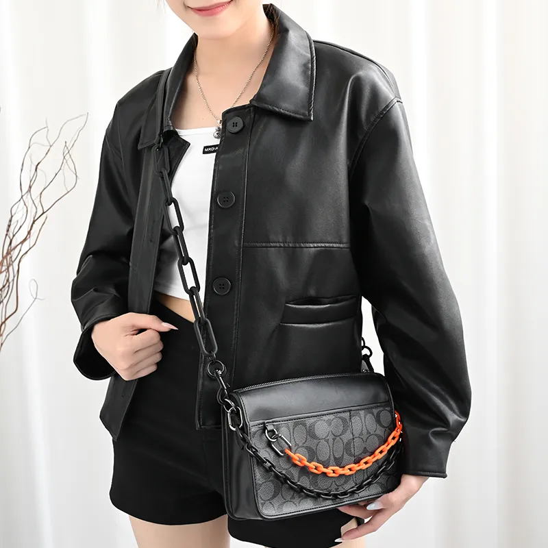 GUYI Acrylic Bag Strap Unisex Orange/Black-25