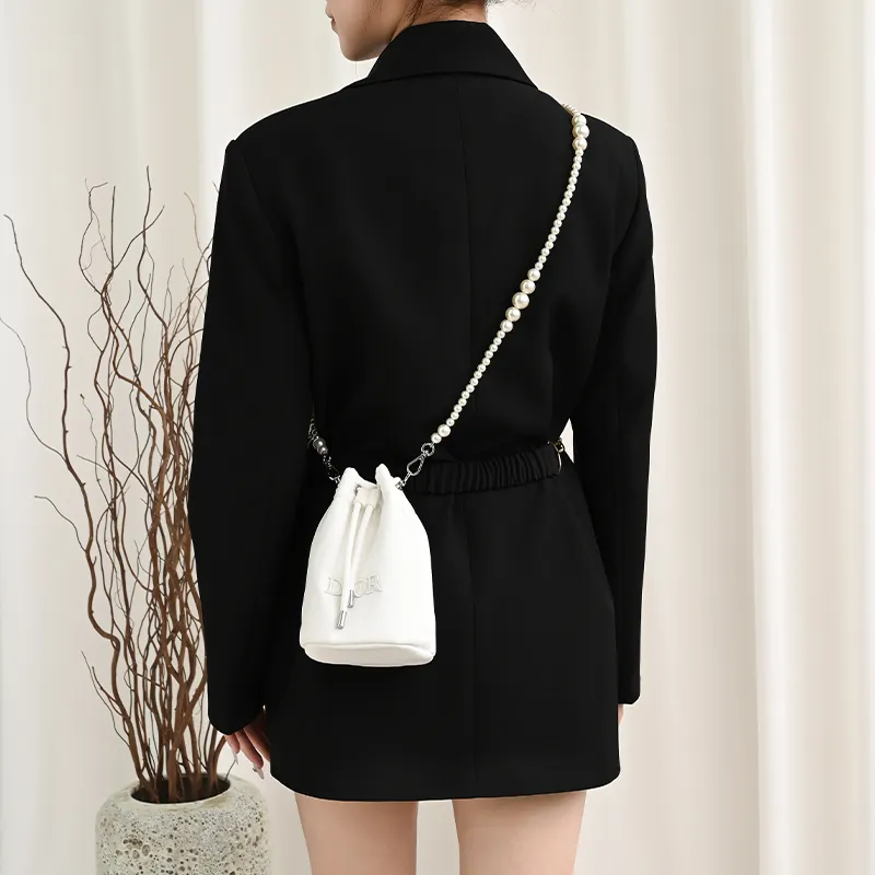 GUYI Pearl, Alloy, Iron Metal Bag Strap Women's White-14