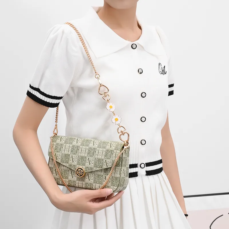 GUYI Metal Bag Accessory Bag Strap Unisex Gold Tone-10
