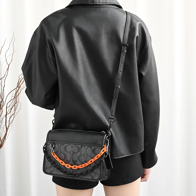 GUYI Acrylic Bag Strap Unisex Orange/Black-24