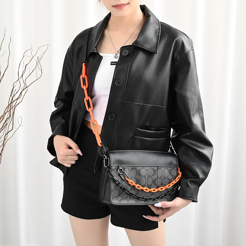 GUYI Acrylic Bag Strap Unisex Orange/Black-6