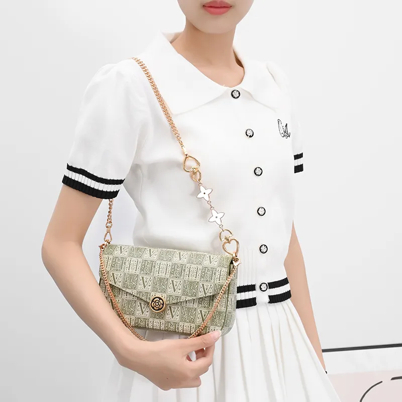 GUYI Metal Bag Accessory Bag Strap Unisex Gold Tone-16
