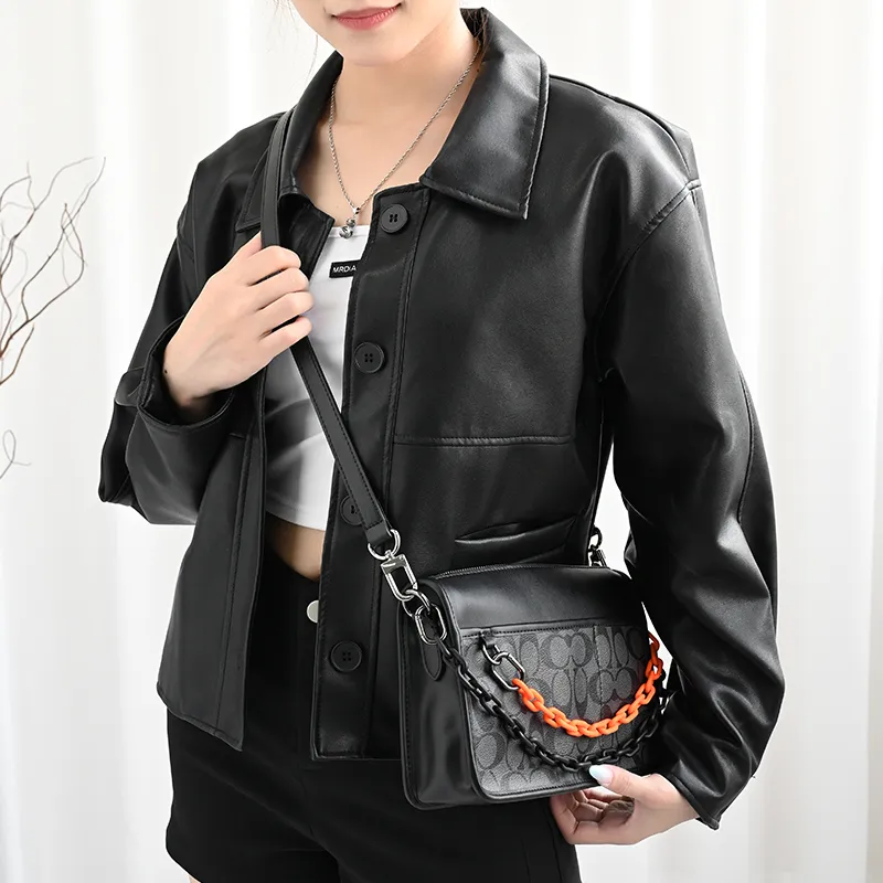 GUYI Acrylic Bag Strap Unisex Orange/Black-20