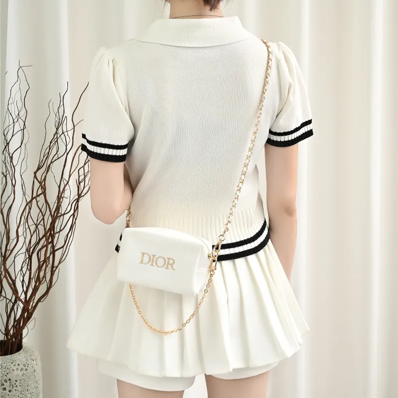 GUYI Metal Bag Accessory Pearl Chain Women's Gold-Tone-45