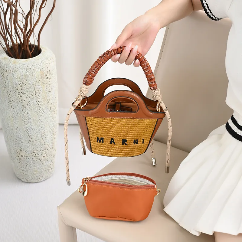 GUYI Mixed Bag Strap Women's Brown-19