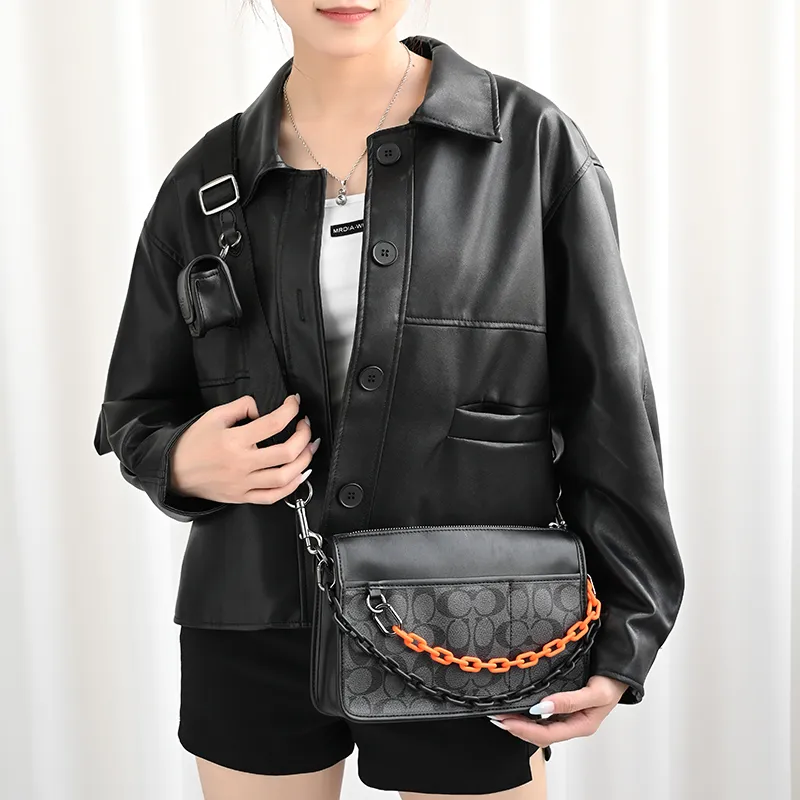 GUYI Acrylic Bag Strap Unisex Orange/Black-7