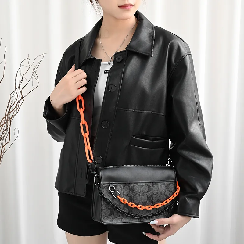 GUYI Acrylic Bag Strap Unisex Orange/Black-30